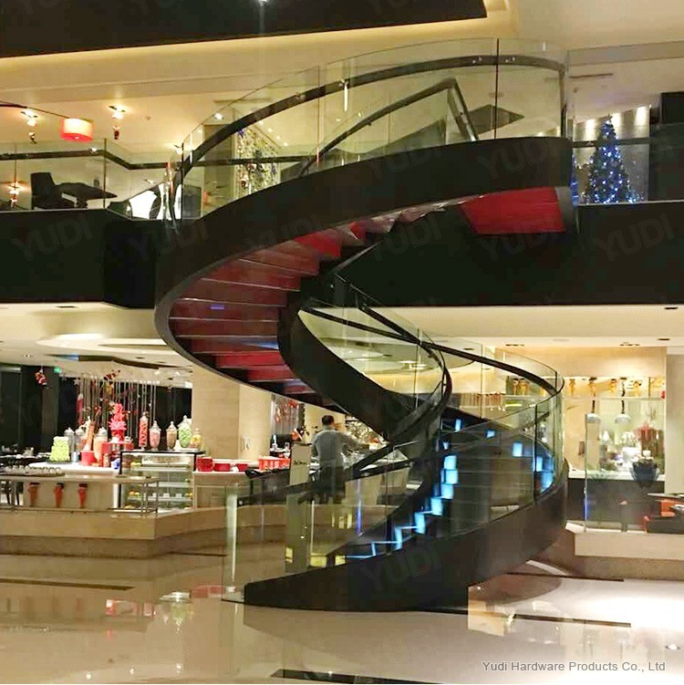 商場樓梯 碳鋼旋轉樓梯 御迪商業樓梯案例