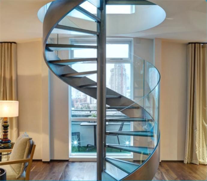 室內、室外不銹鋼玻璃旋轉樓梯，YD-GBX21